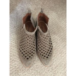 Taggart Suede Cutout Taupe Pointed Western Booties